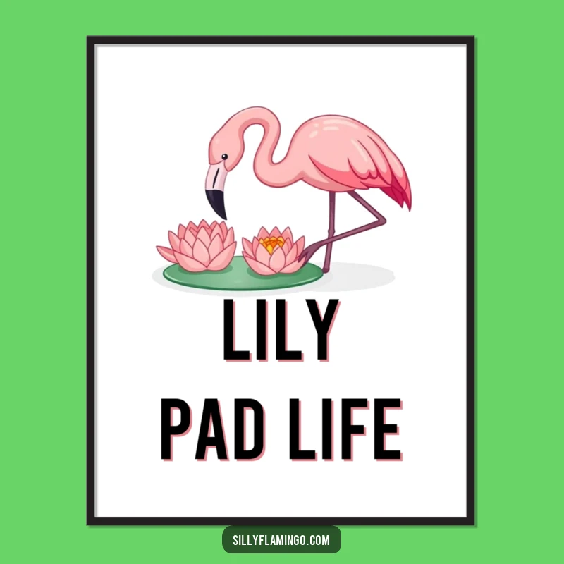 Funny Flamingo Lily Digital Art: Happy Nature for Instant Decor