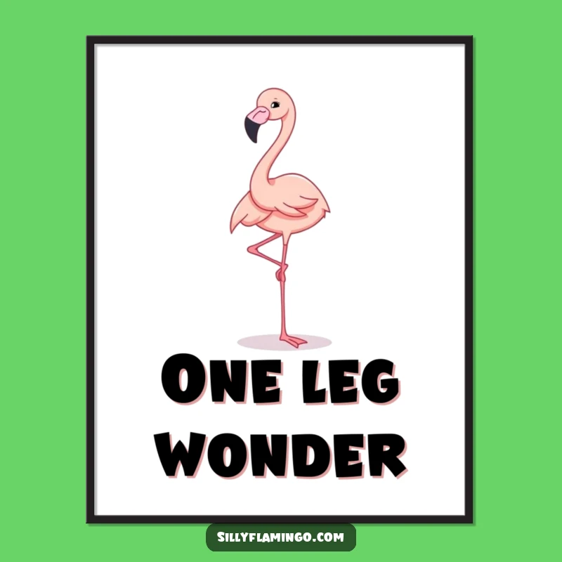 Funny Flamingo Balancing Digital Print: Instant Elegant Art