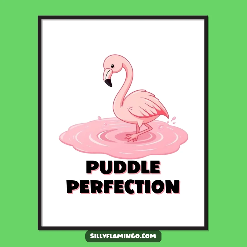 Funny Flamingo Splash Digital Art: Playful Decor, Instant Funny Gift