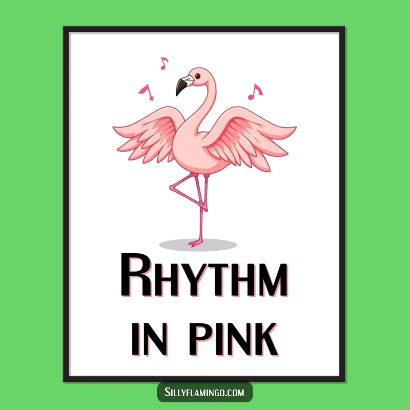 Funny Dancing Flamingo Digital Art: Instant Pink Feather Dancer Decor, Perfect Gift
