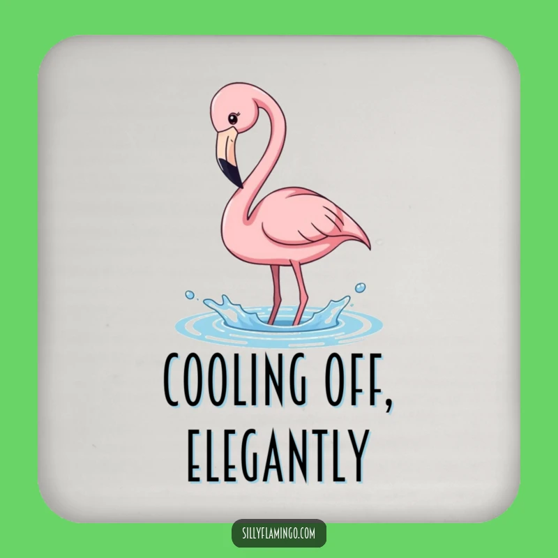 Funny Flamingo Coaster - Playful Splash, Protect Surfaces with Tropical Fun