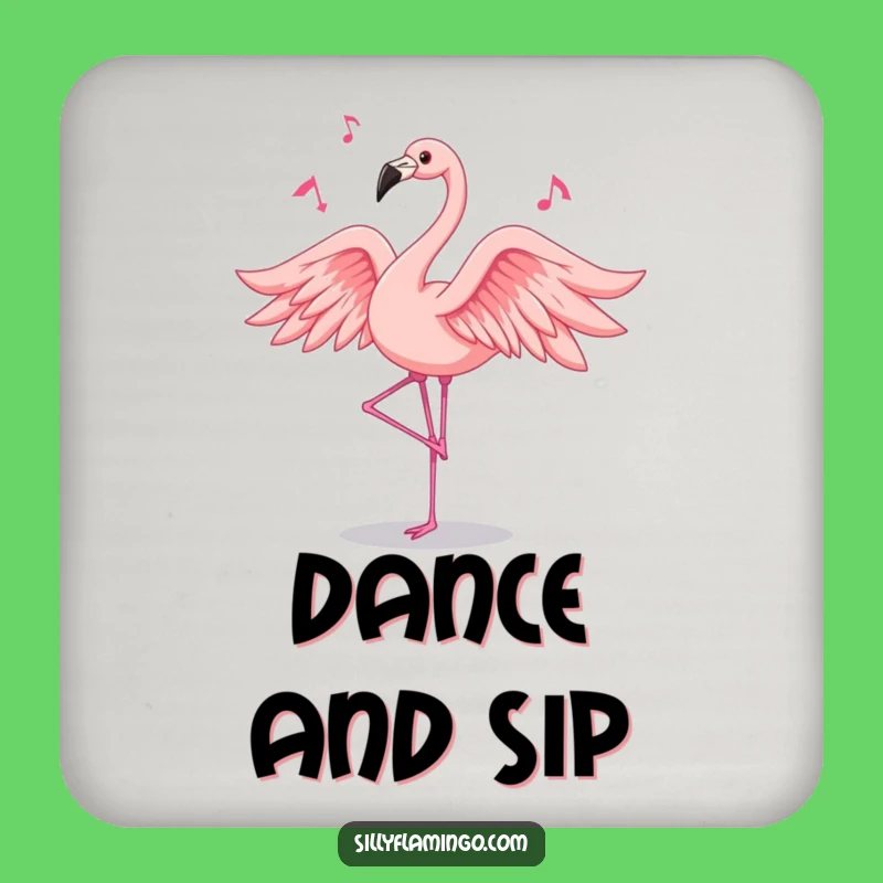 Funny Dancing Flamingo Coaster Set: Pink Feather Dancer Table Protection, Perfect Gift