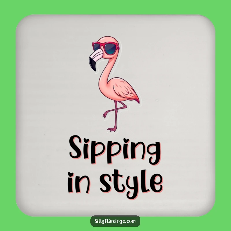 Funny Flamingo Coaster - Chic Pose, Protect Surfaces with Style
