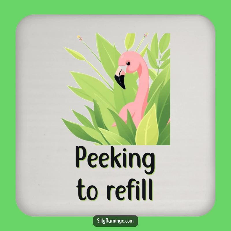 Funny Flamingo Coaster: Protect Surfaces with a Peeking Bird, Unique Funny Gift