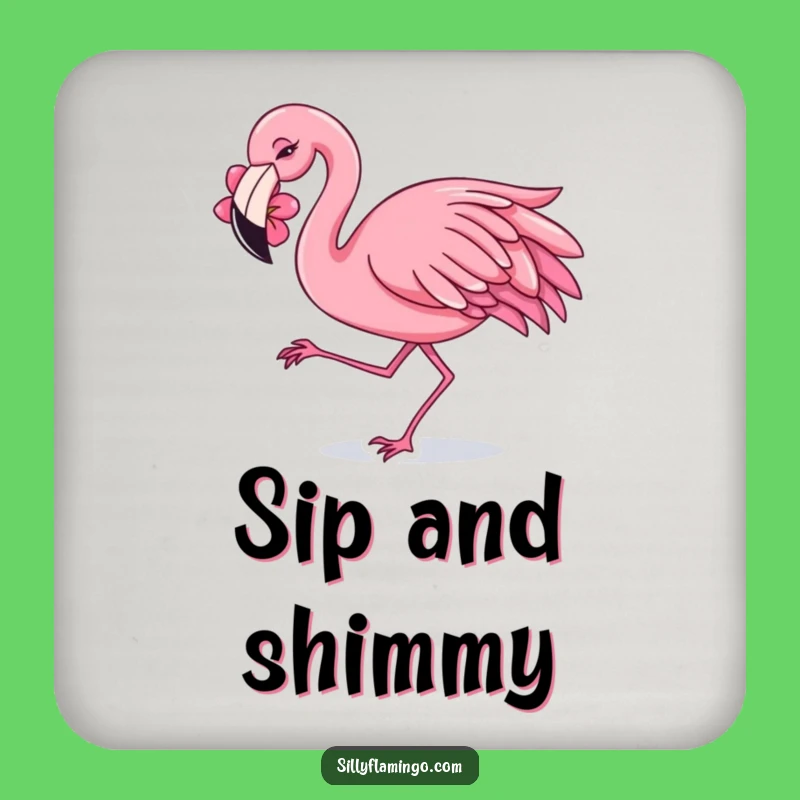 Funny Flamingo Dancing Coaster: Protect with Fiesta Flair