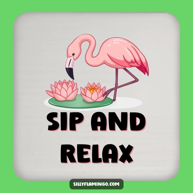 Funny Flamingo Lily Coaster: Peaceful Protection for Your Surfaces