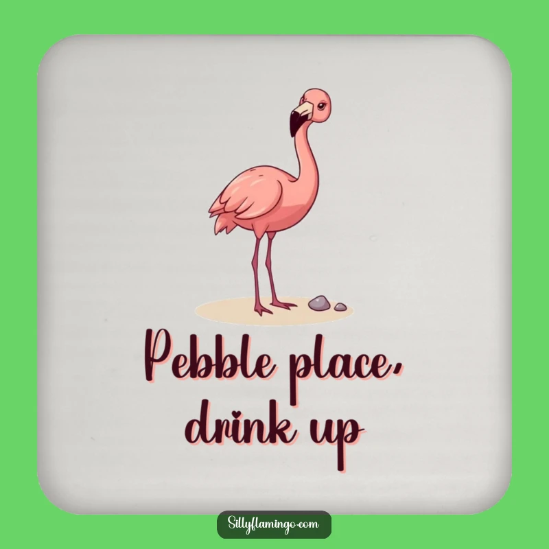 Funny Flamingo Pebble Toss Coasters: Protect Surfaces with Playful Charm, Set of Funny Gifts