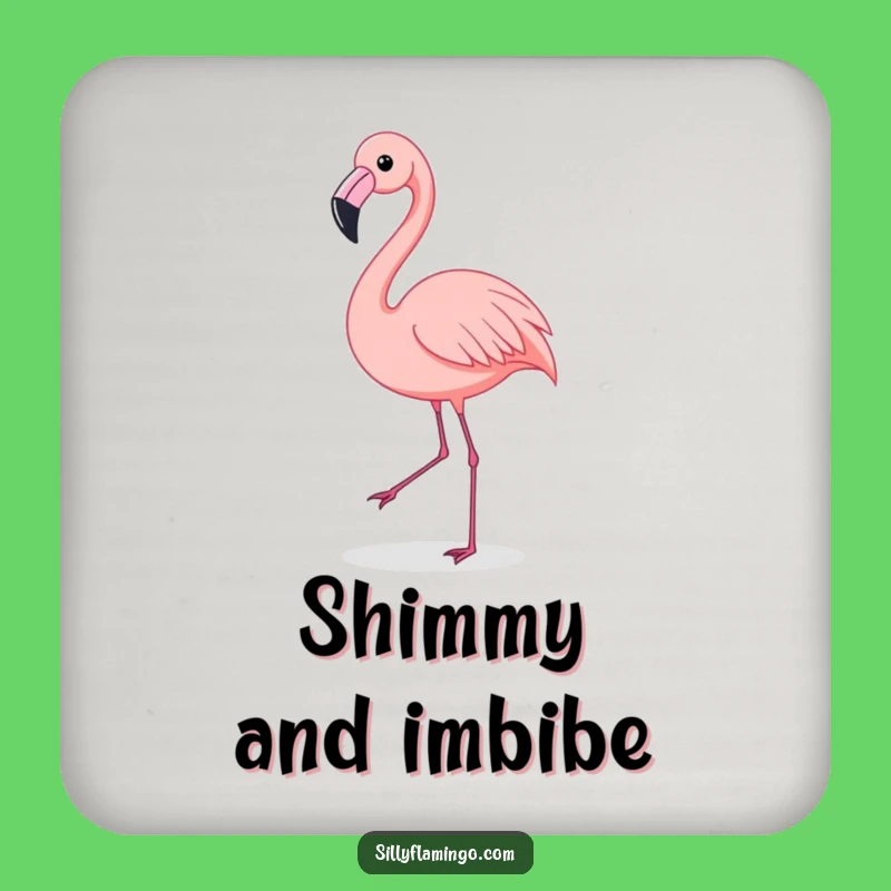 Funny Flamingo Shimmy Coaster: Dancing Bird Drink Protector, Hilarious Gift