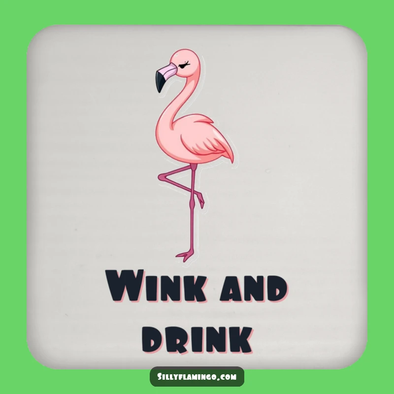 Funny Flamingo Wink Coasters (Set of 4): Hilarious Elegant Decor for Tables