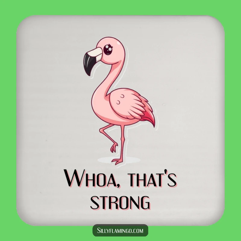 Funny Surprised Flamingo Bobbing Coasters: Protect Surfaces with Comedic Expression, Set of Funny Gifts