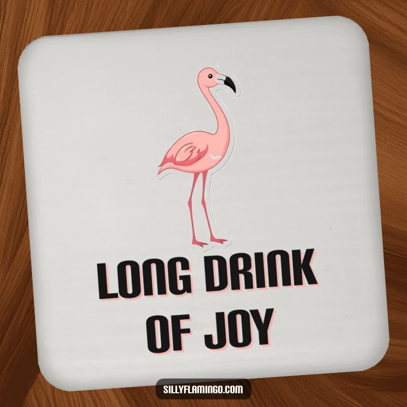 Funny flamingo coasters featuring a bird gracefully stretching its neck, protecting tables with humor and artistic flair.