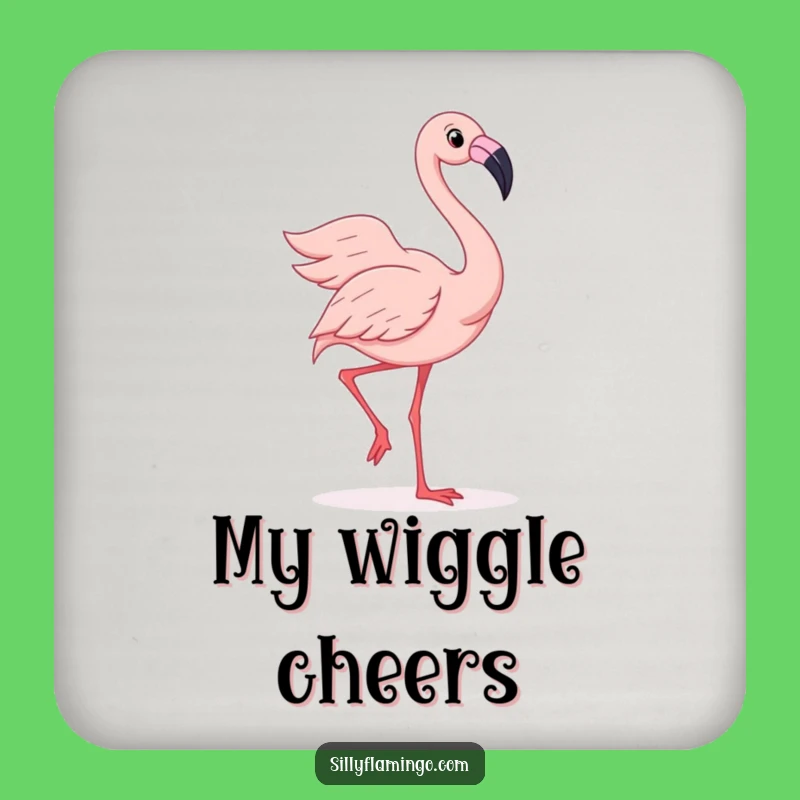 Funny Flamingo Drink Coaster - Silly Wiggle Dance Protector, Joyful Gift Set