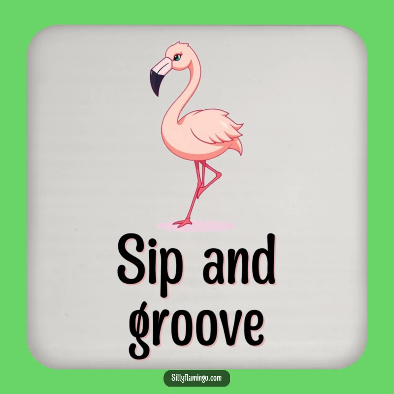 Funny Flamingo Dance Coaster: Silly Moves, Protect Your Surfaces, Gift