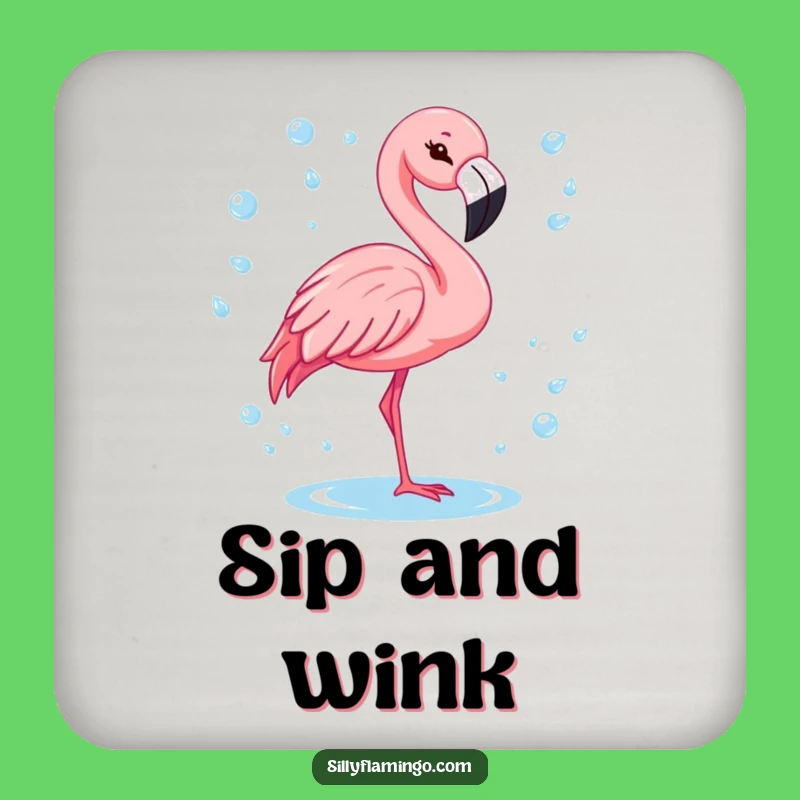 Funny Winking Flamingo Coasters: Protect Surfaces with Tropical Style!