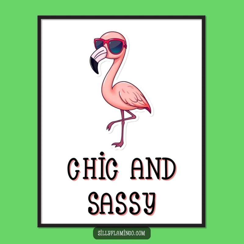 Funny Flamingo Poster - Chic Pose Art, Stylish Wall Decor Gift