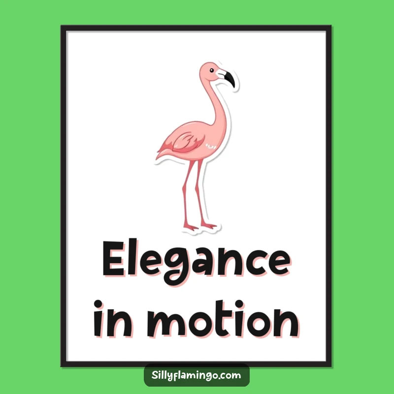 Funny Flamingo Poster: Graceful Bird Art Brings Hilarious Vibes to Your Wall Gift