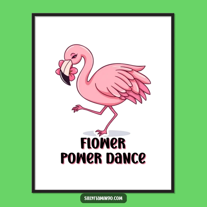Funny Flamingo Dancing Poster: Vibrant Art for a Festive Space