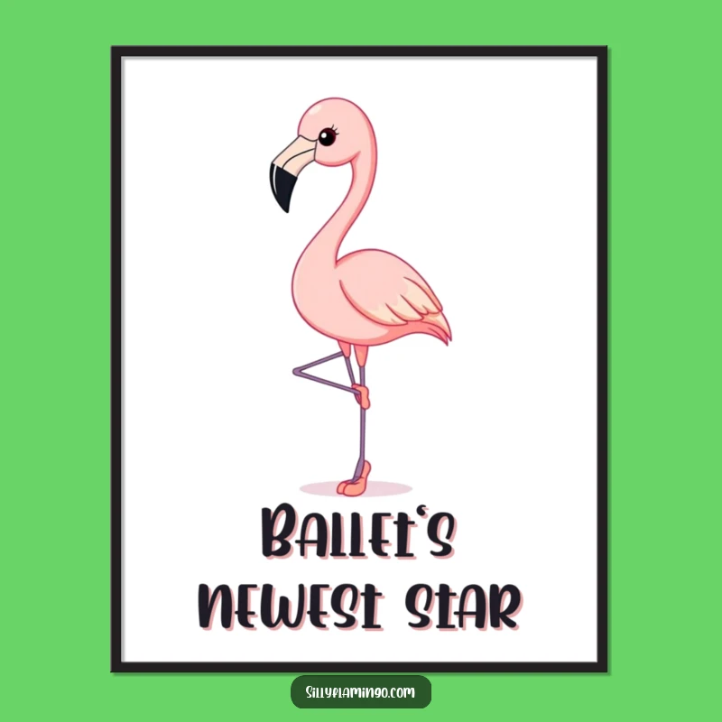 Funny Flamingo Ballet Slippers Poster: Elegant Dance Art for Your Walls
