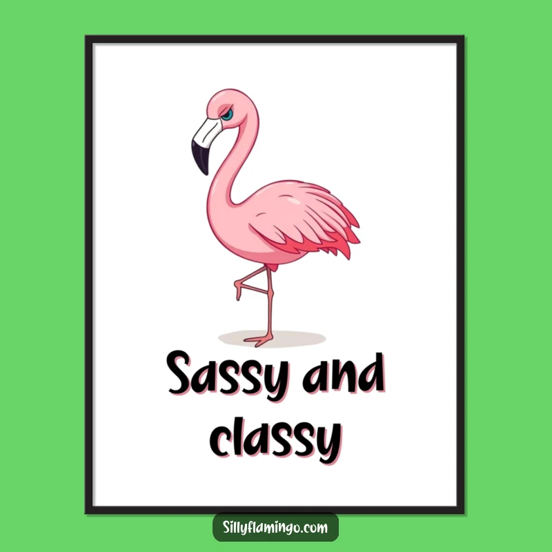 Funny Flamingo Sassy Poster: Attitude Art, Perfect Statement Funny Gift