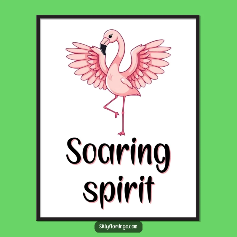 Funny Flamingo Wings Poster: Elegant Art for Your Walls