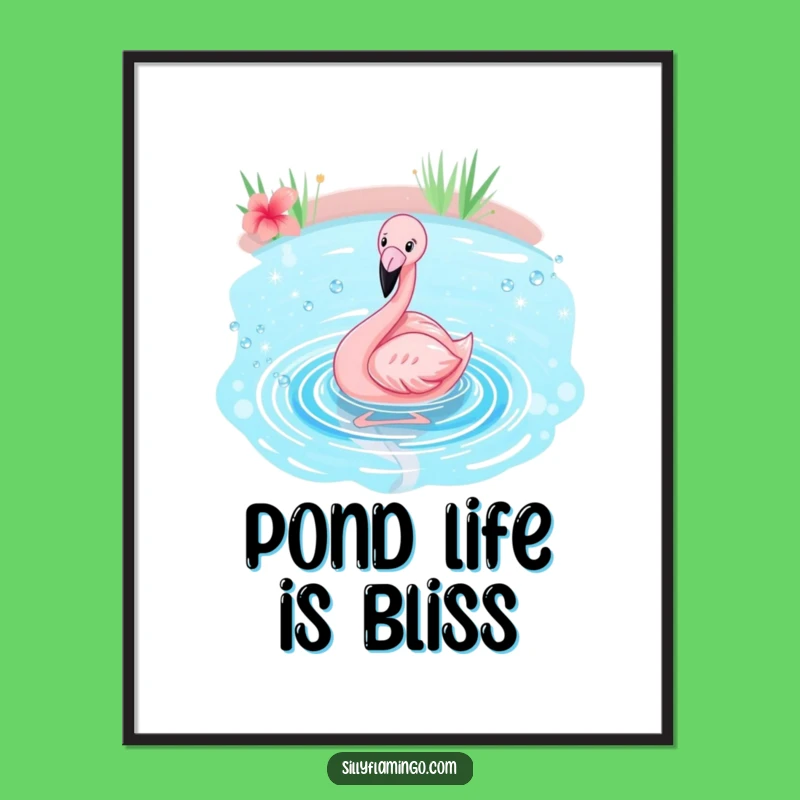 Funny Flamingo Splash Poster: Whimsical Wall Art for Bird Lovers, Unique Gift