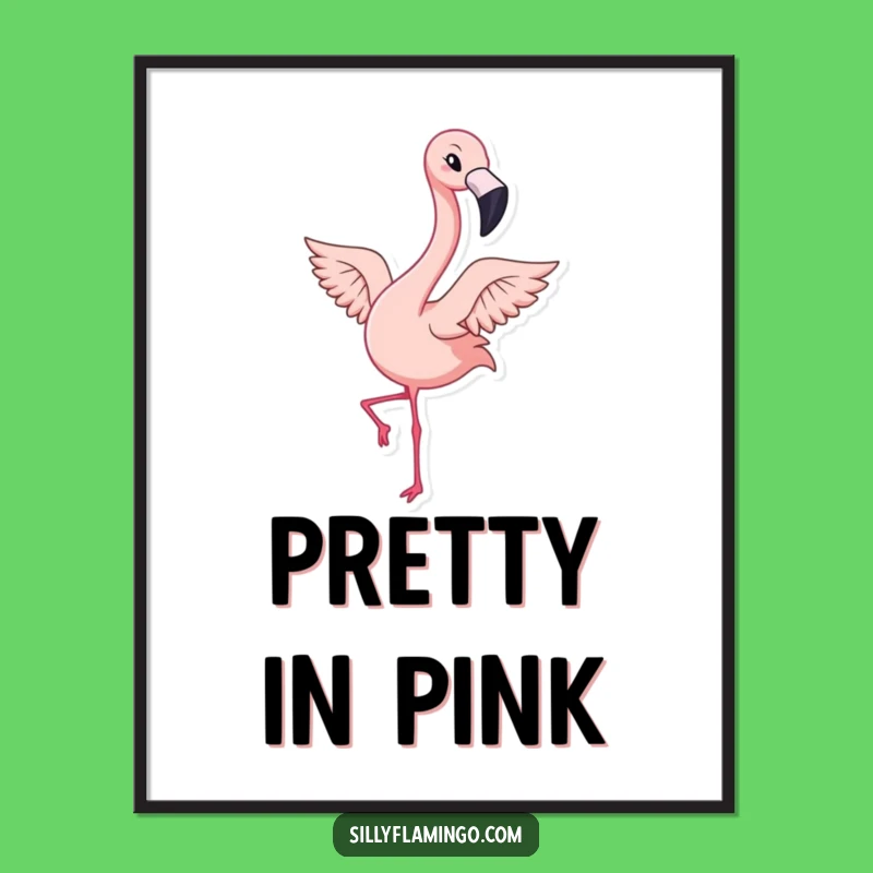 Funny Kawaii Flamingo Wink Poster - Tropical Wall Art & Gift