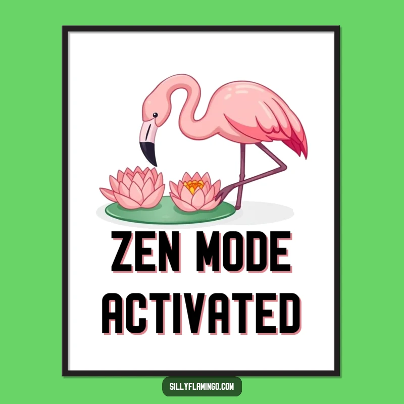 Funny Flamingo Lily Poster: Happy Nature Art for Your Walls