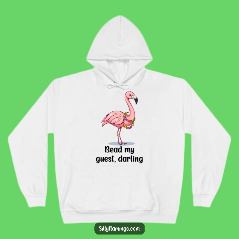 Funny Flamingo Hoodie: Cozy Sweatshirt with Beaded Bird, Great Funny Gift for Fun Lovers
