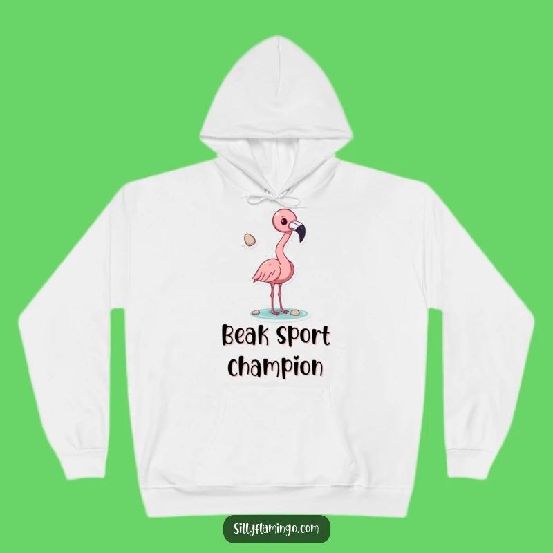 Cozy Funny Flamingo Pebble Toss Hoodie - Stay Warm with Pink Bird Fun, Ideal Gift!