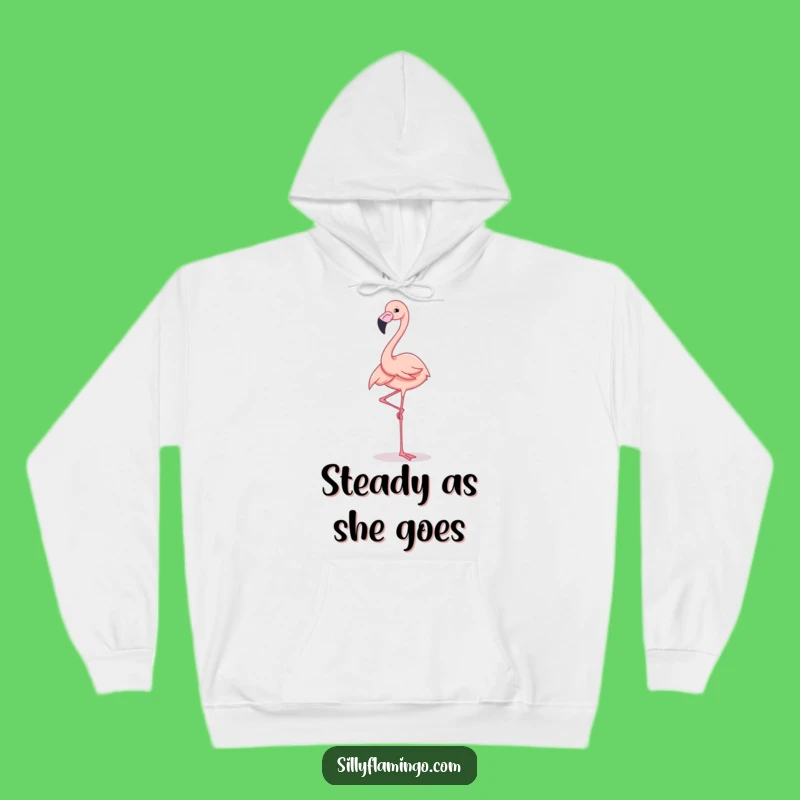 Cozy Funny Flamingo Balancing Hoodie: Comfort with Elegant Humor
