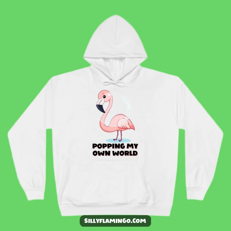 Cozy Funny Flamingo Bubble Hoodie: Big Blow, Warm Gift for Laughs