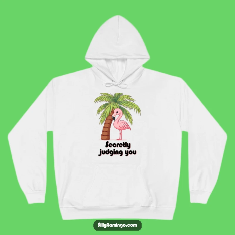 Funny Flamingo Cozy Hoodie - Warm & Quirky Tropical Peek Surprise Gift