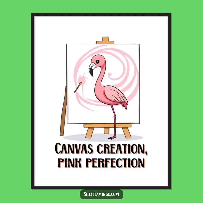 Funny Free Printable Wall Art: Flamingo Abstract Art Creation