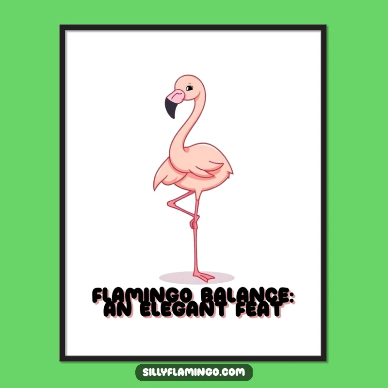 Hilarious Free Printable Wall Art: Flamingo Balance - Quirky Downloadable Decor!