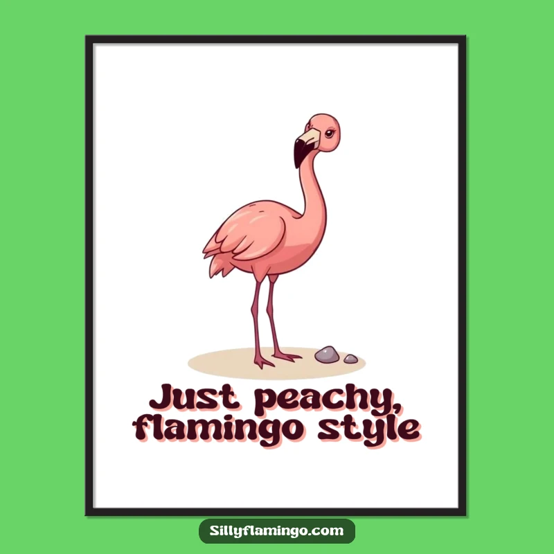 Free Printable Wall Art: Hilarious Flamingo Pebble Toss for Quirky, Downloadable Home Decor