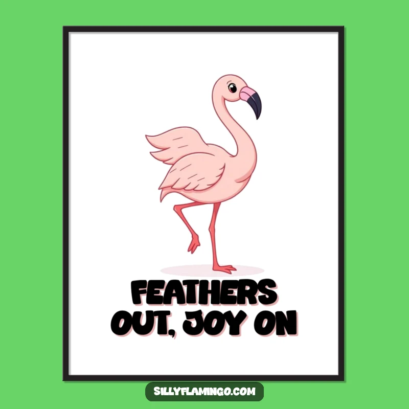 Funny Free Printable Wall Art: Flamingo's Silly Dance Art