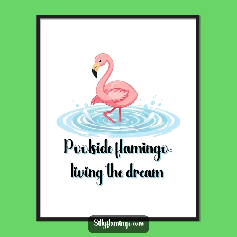 Free Printable Wall Art: Funny Flamingo Pool Splash! Quirky Downloadable Decor for Your Home