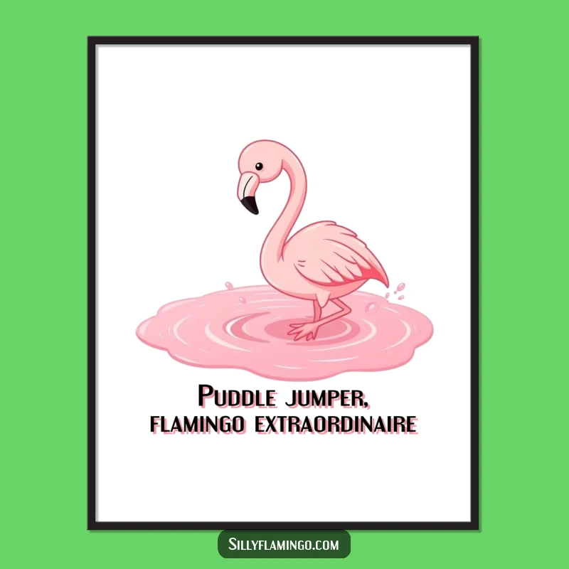 Funny Free Printable Wall Art: Playful Flamingo Splash Downloadable Decor