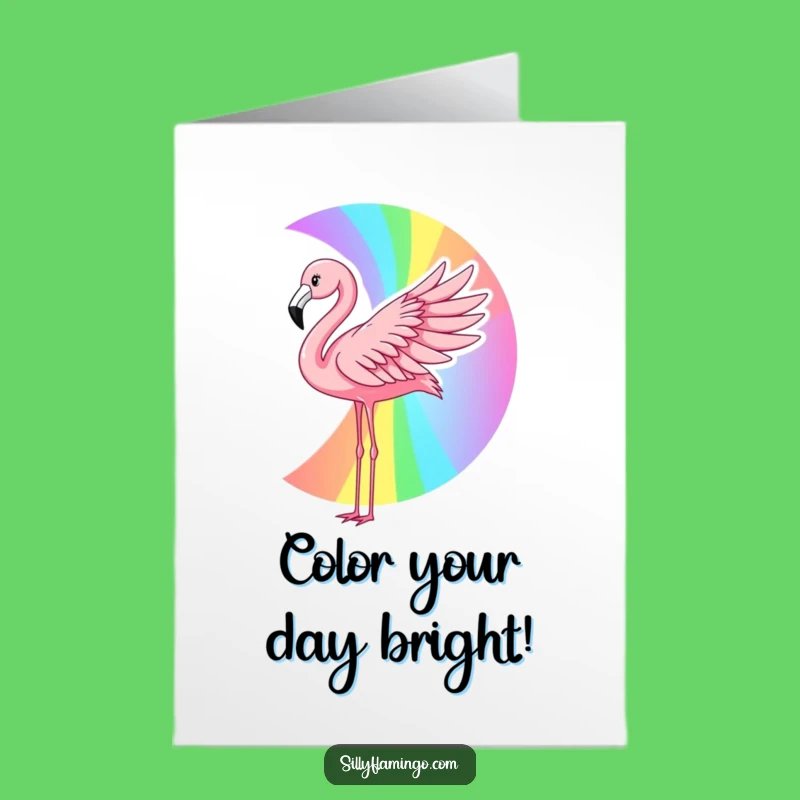 Magical Flamingo Birthday Card Free Printable: Rainbow Wishes Downloadable Gift