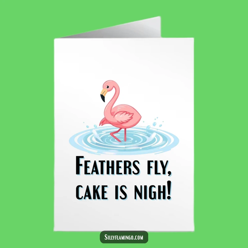 Free Printable Birthday Card: Funny Flamingo Splash! Perfect Downloadable Gift for Laughs