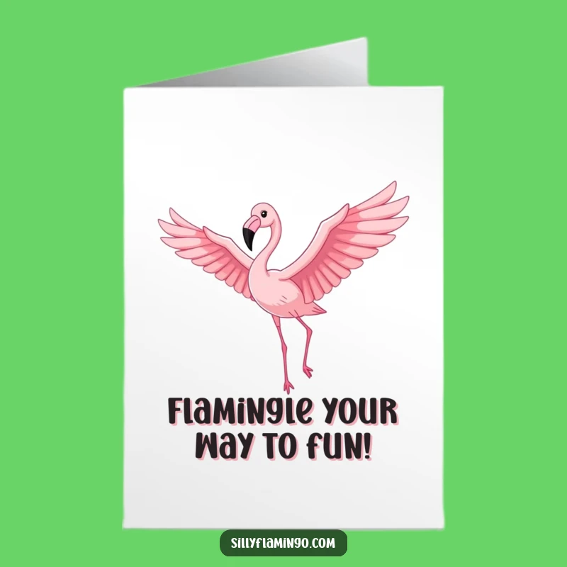 Free Printable Flamingo Birthday Card: Funny Tropical Bird Downloadable Gift for Her