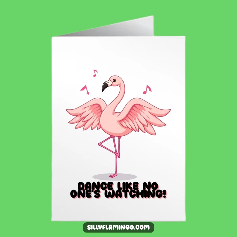 Free Printable Birthday Card: Dancing Flamingo! Hilarious Downloadable Gift for a Groovy Celebration