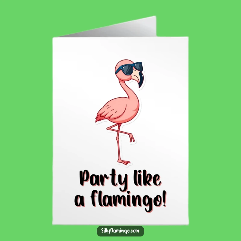Free Printable Birthday Card: Dancing Flamingo, Fun Downloadable Gift for Party