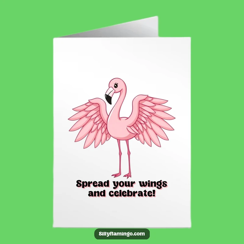 Free Printable Birthday Card: Elegant Flamingo Pose Downloadable Funny Gift