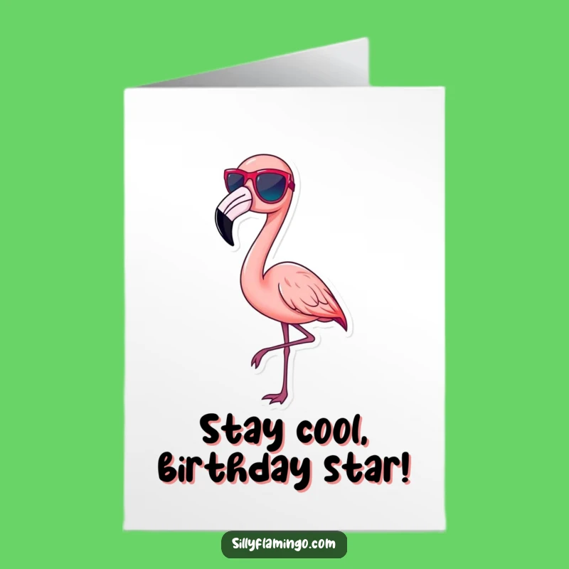 Free Printable Birthday Card: Chic Flamingo Pose, Stylish Downloadable Gift for the Fabulous
