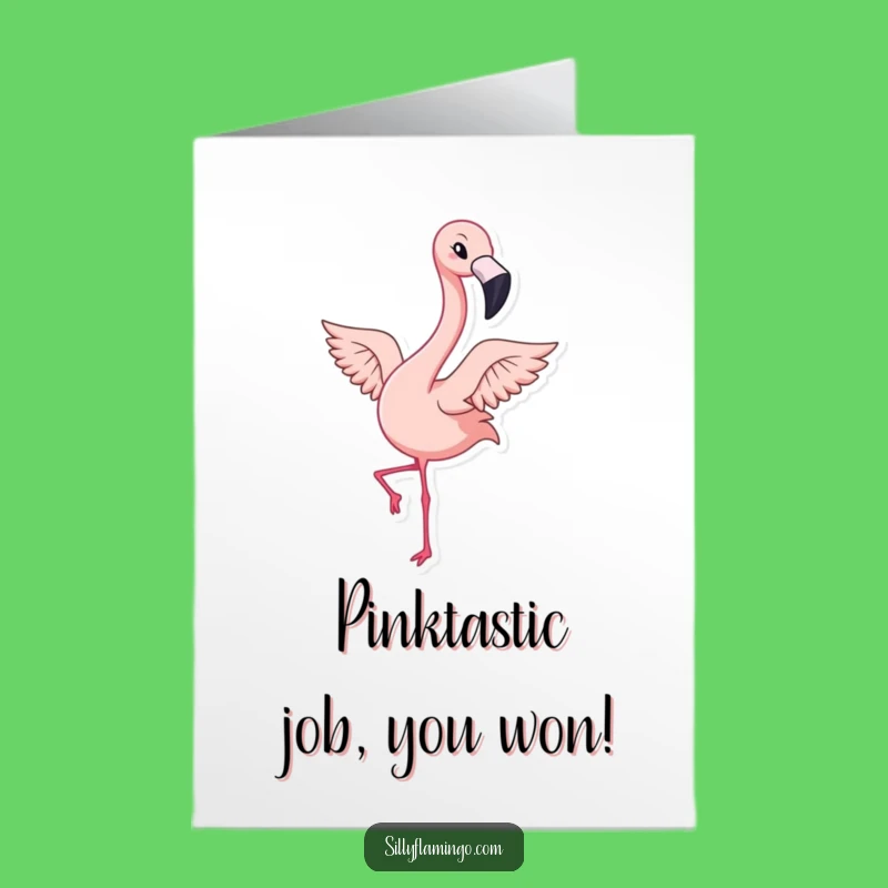 Free Printable Congrats Card: Flamingo Wink Funny Downloadable Gift