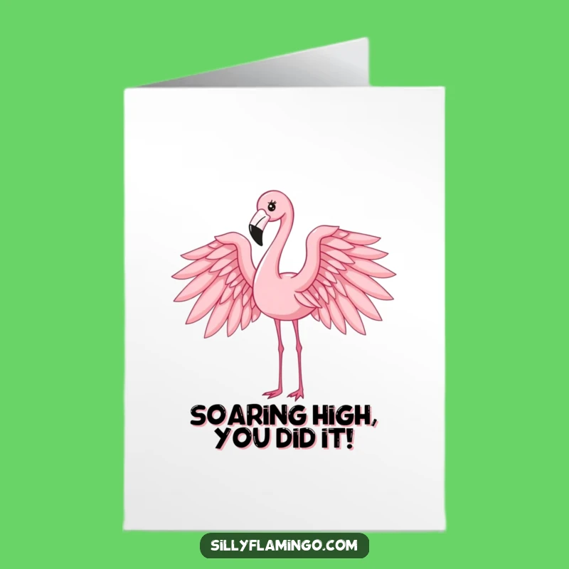 Free Printable Congrats Card: Graceful Flamingo Pose Funny Downloadable