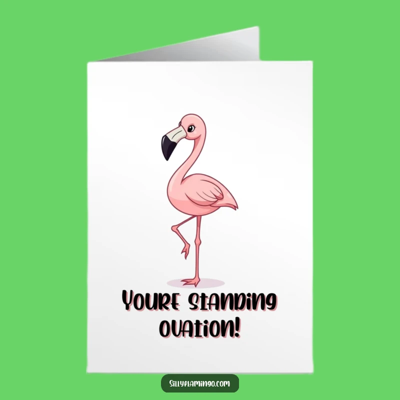 Free Printable Greeting Card: Happy Flamingo Balance for Chic Congratulations Downloadable Gift!