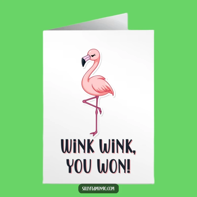 Free Printable Winking Flamingo Congrats Card: Funny Bird Downloadable Gift