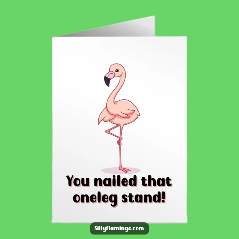 Hilarious Free Printable Congrats Card: Flamingo Balance - Quirky Downloadable Gift!